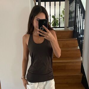 Athleta Women's Racerback Tank Top in Dark Brown